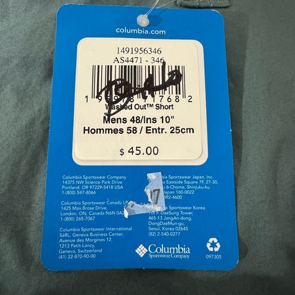 Columbia Washed Out Mens Cotton Shorts Size 48x10 Gray Flat Front Casual - Picture 5 of 9